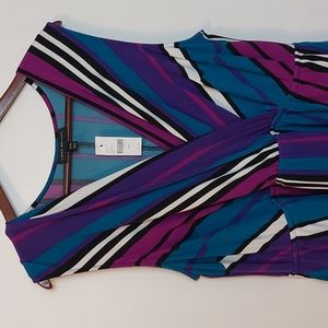 Lane Bryant Multi Color Stripe Fit and Flare Dress NWT Size 18/20